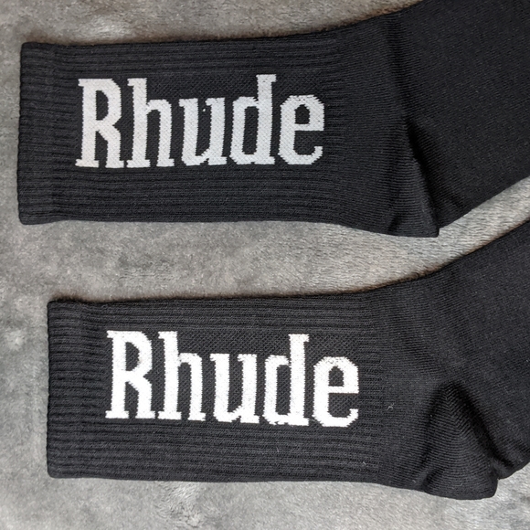 RHUDE black and white casual tube socks - Picture 3 of 10